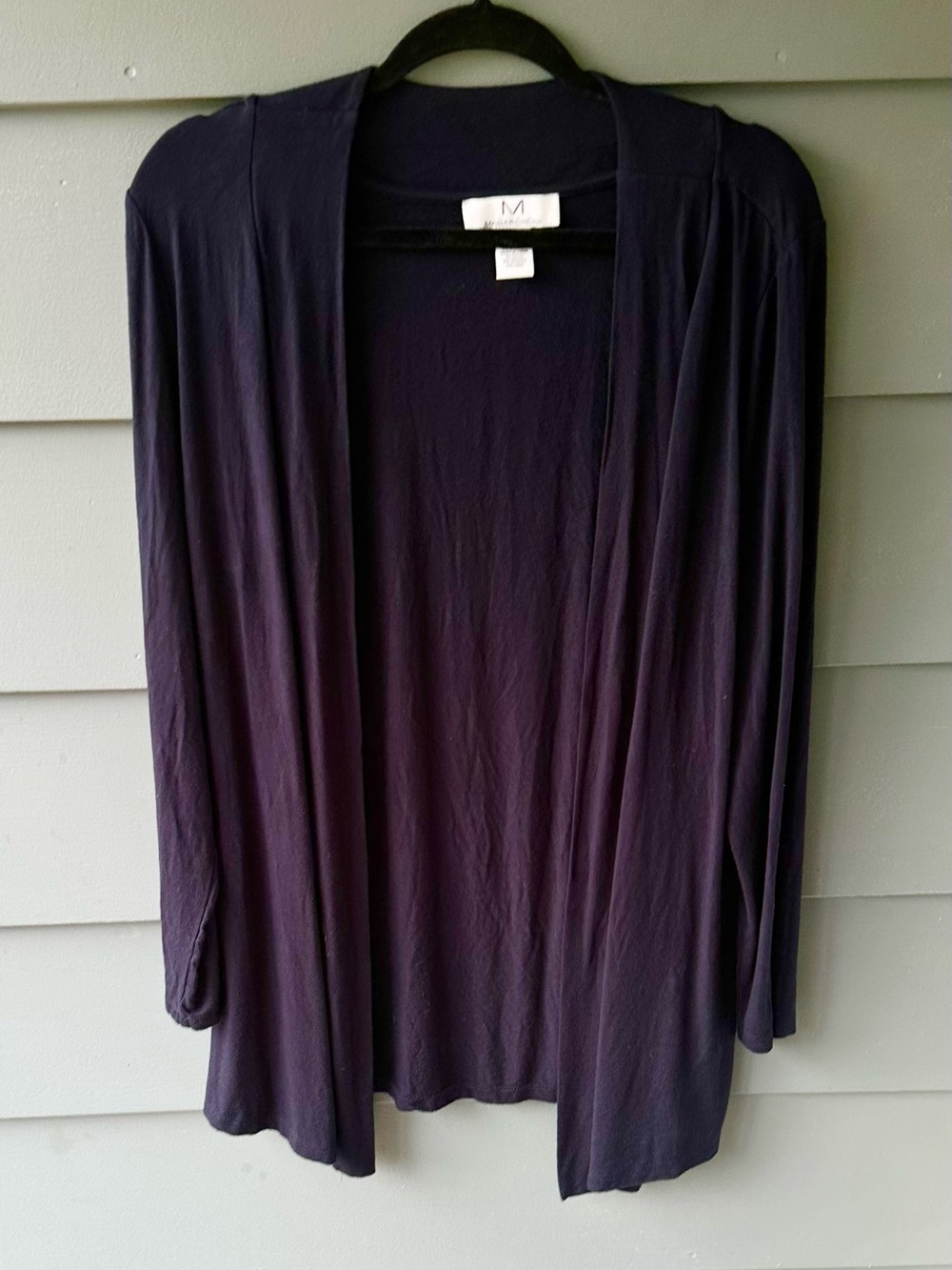 Magaschoni women’s sz XL navy blue open front cardigan